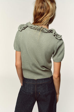 Floral knit short sleeve