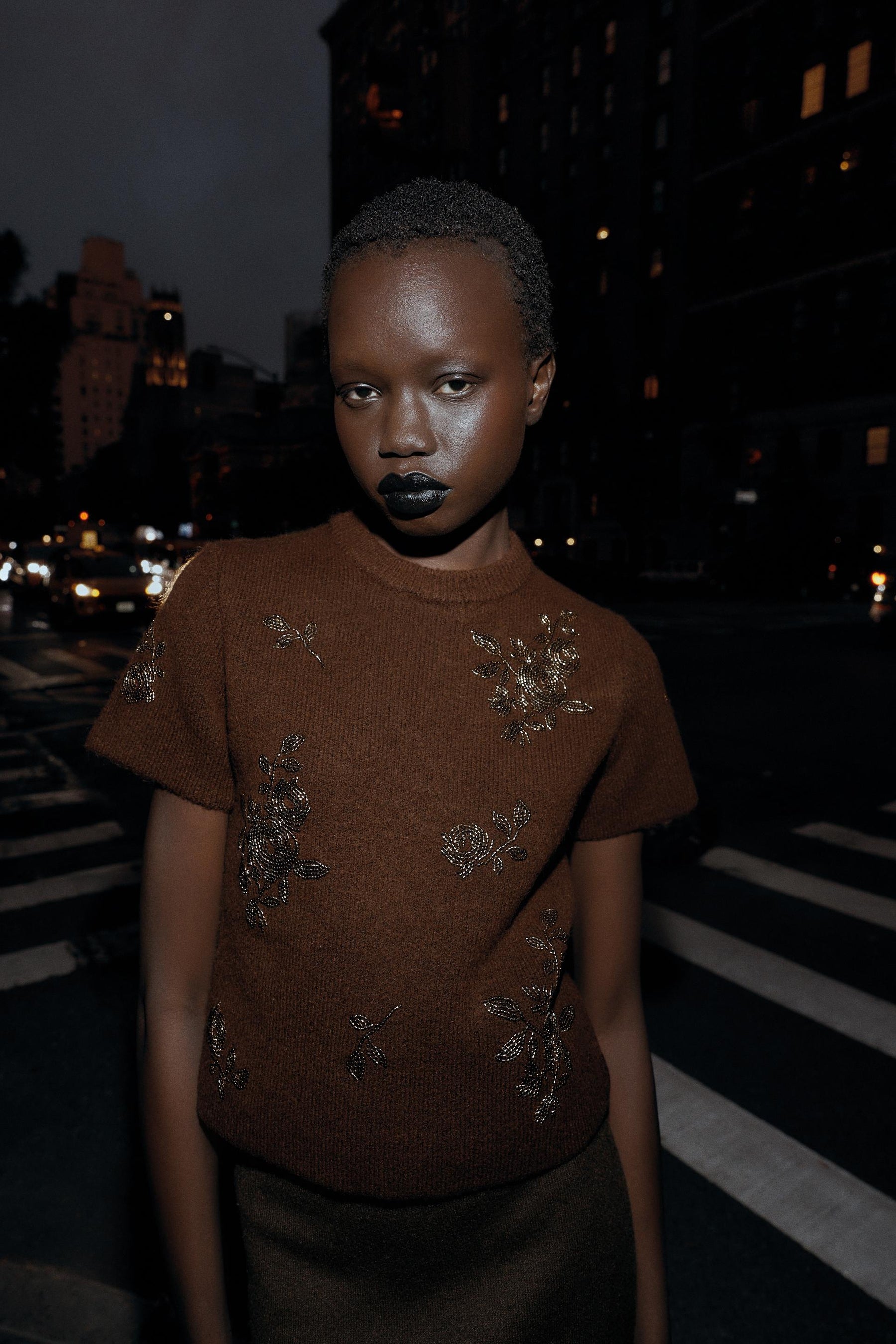 Beaded Short Sleeve Jumper