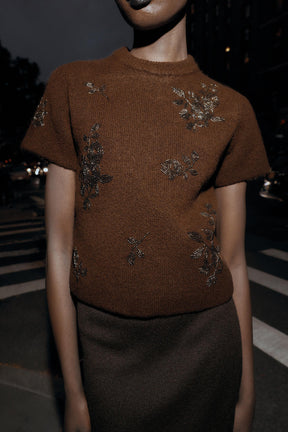 Beaded Short Sleeve Jumper