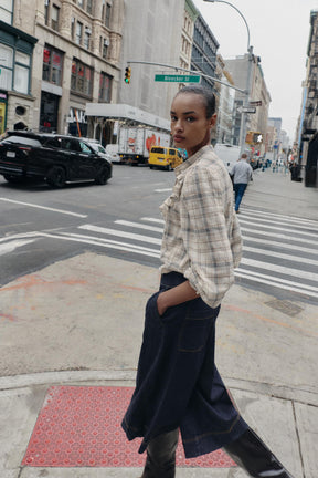 Ruffled Check Shirt