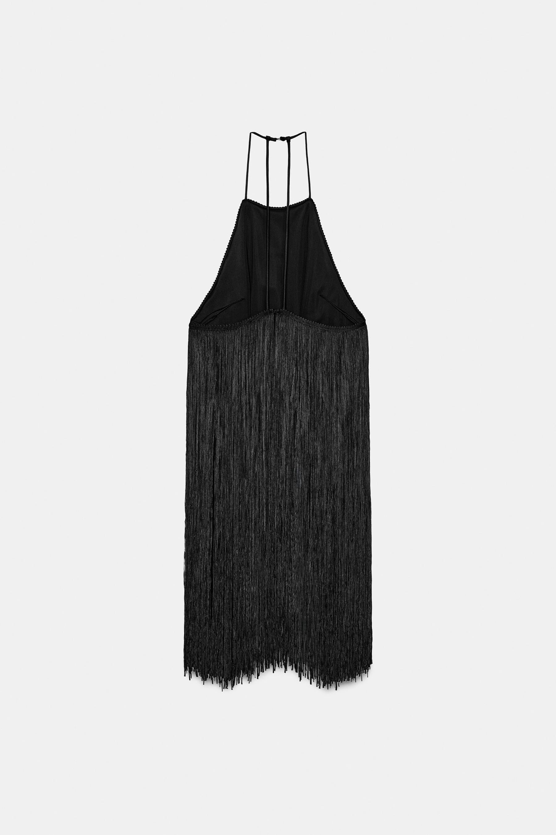 VELVET FRINGED HALTER TOP