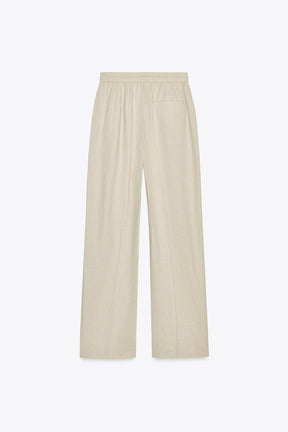 LINEN STRAIGHT TROUSERS