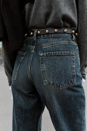 Straight Tapered High-Waist Jeans