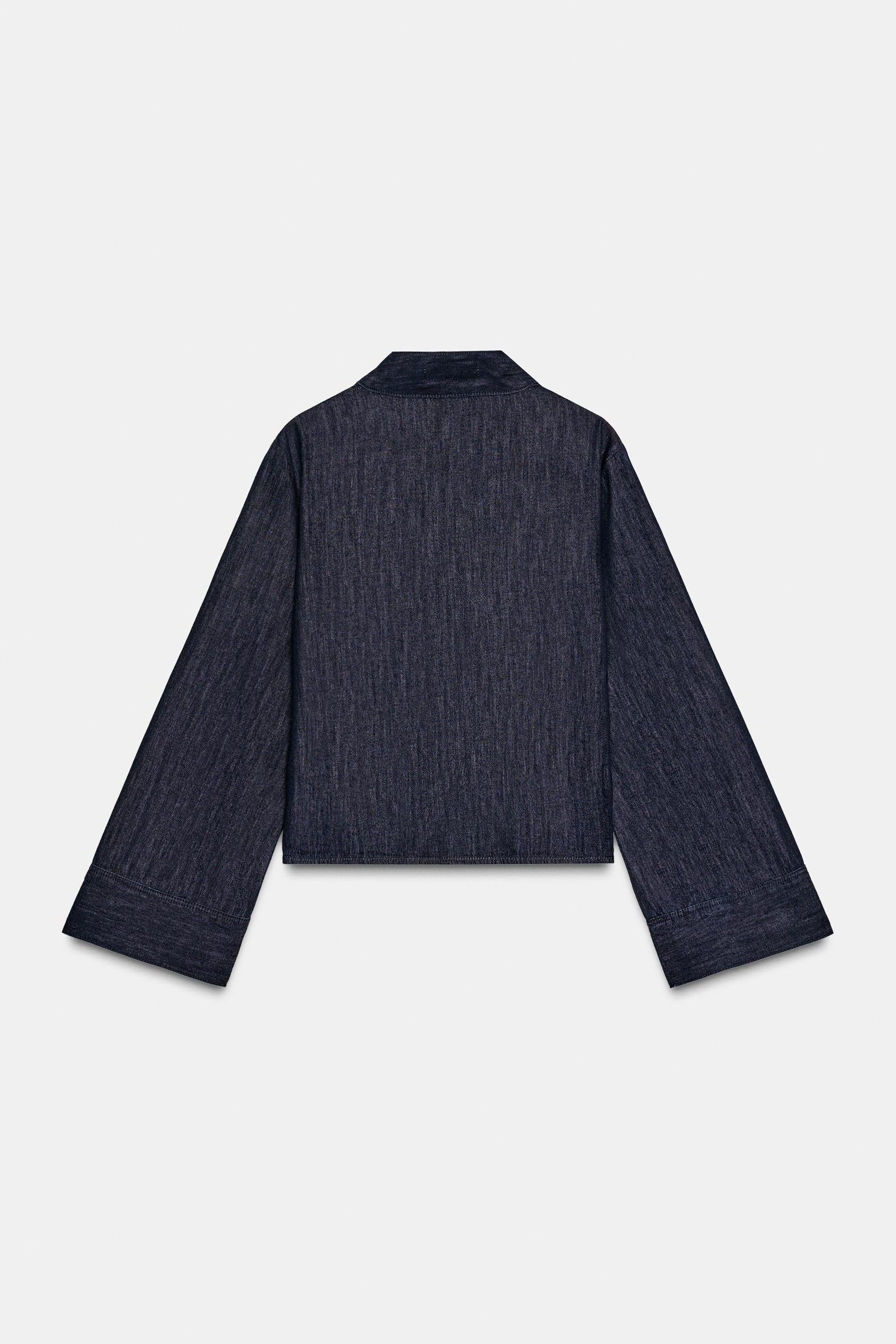 Denim High Neck Shirt