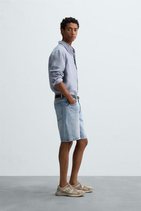 REGULAR FIT DENIM BERMUDA SHORTS - Image 4