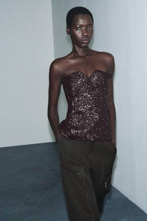 Sequin Bustier Top
