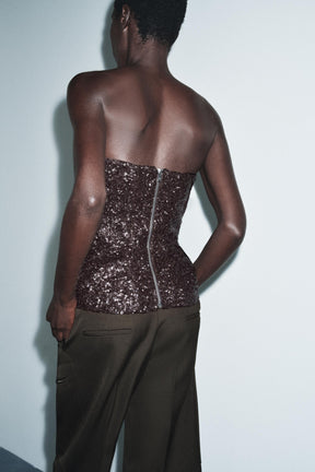 Sequin Bustier Top