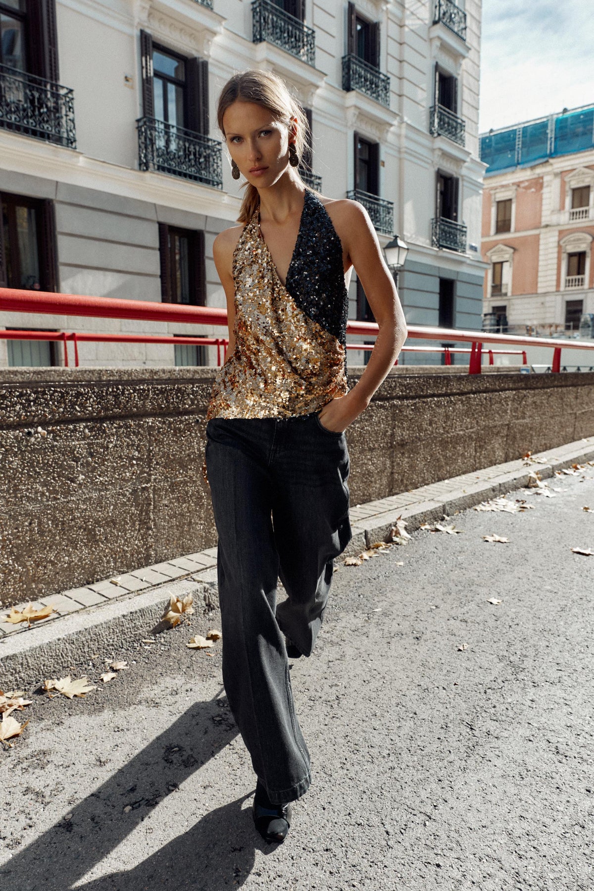 Sequined Halter Top