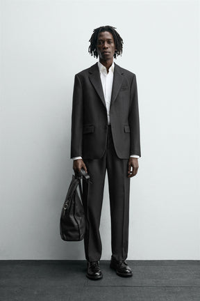 WOOL BLEND TEXTURED SUIT BLAZER - Image 1