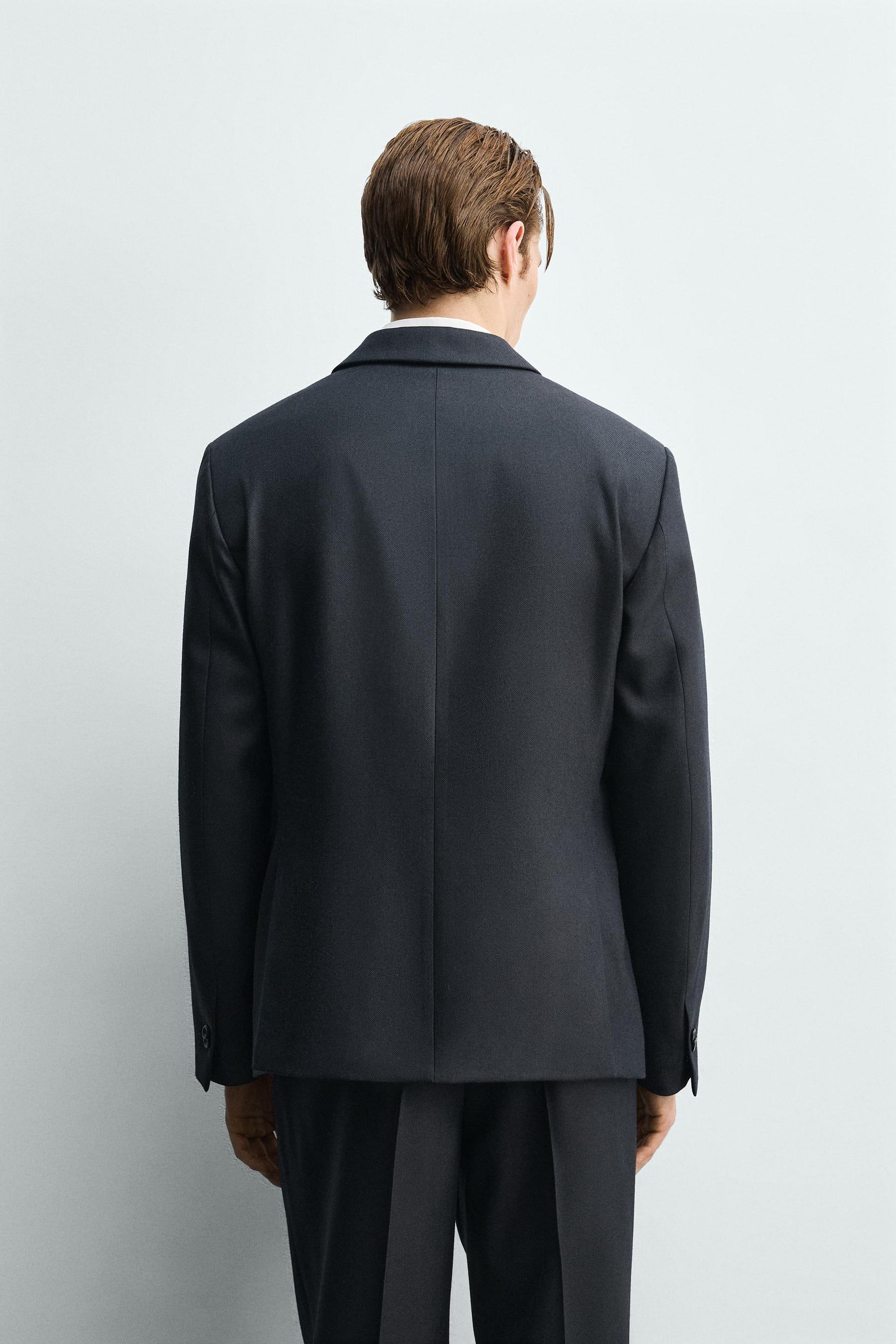 DOUBLE-BREASTED TEXTURED SUIT BLAZER - Image 3