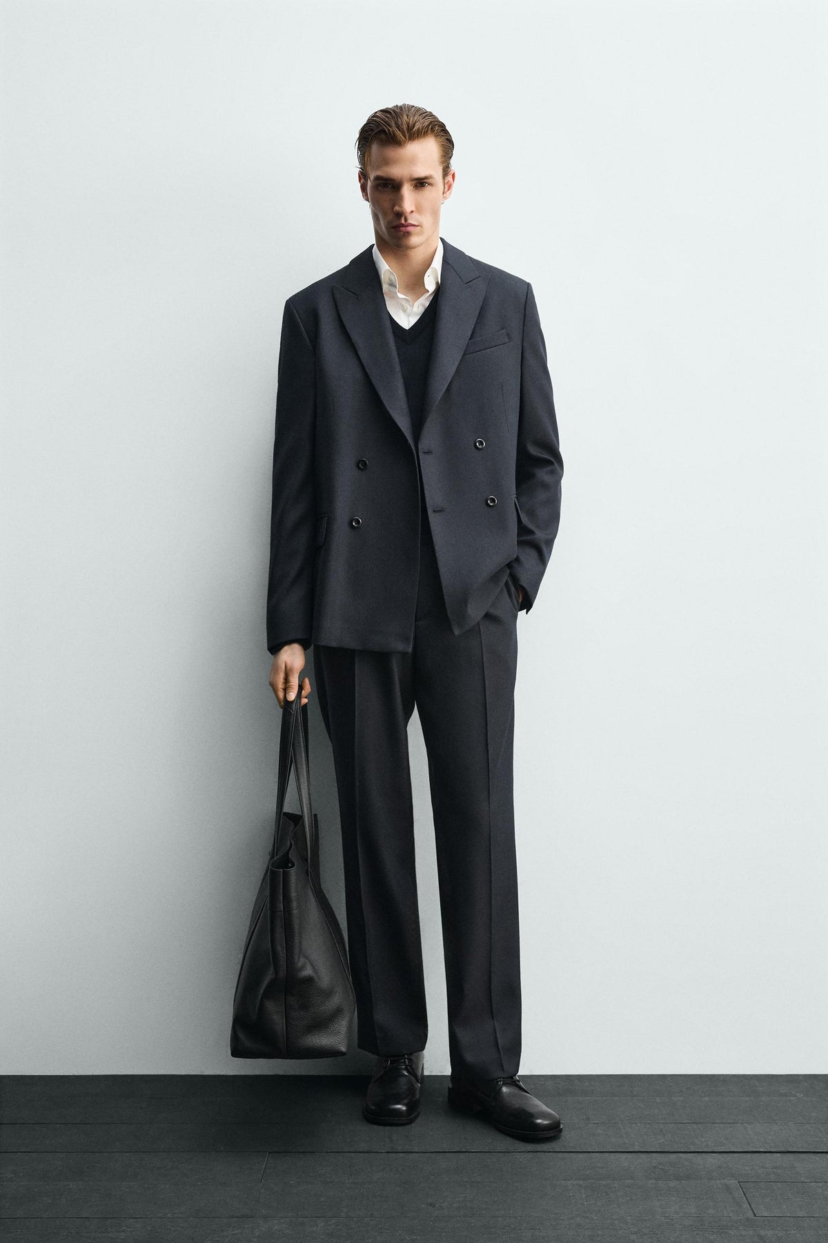 TEXTURED SUIT TROUSERS - Image 1