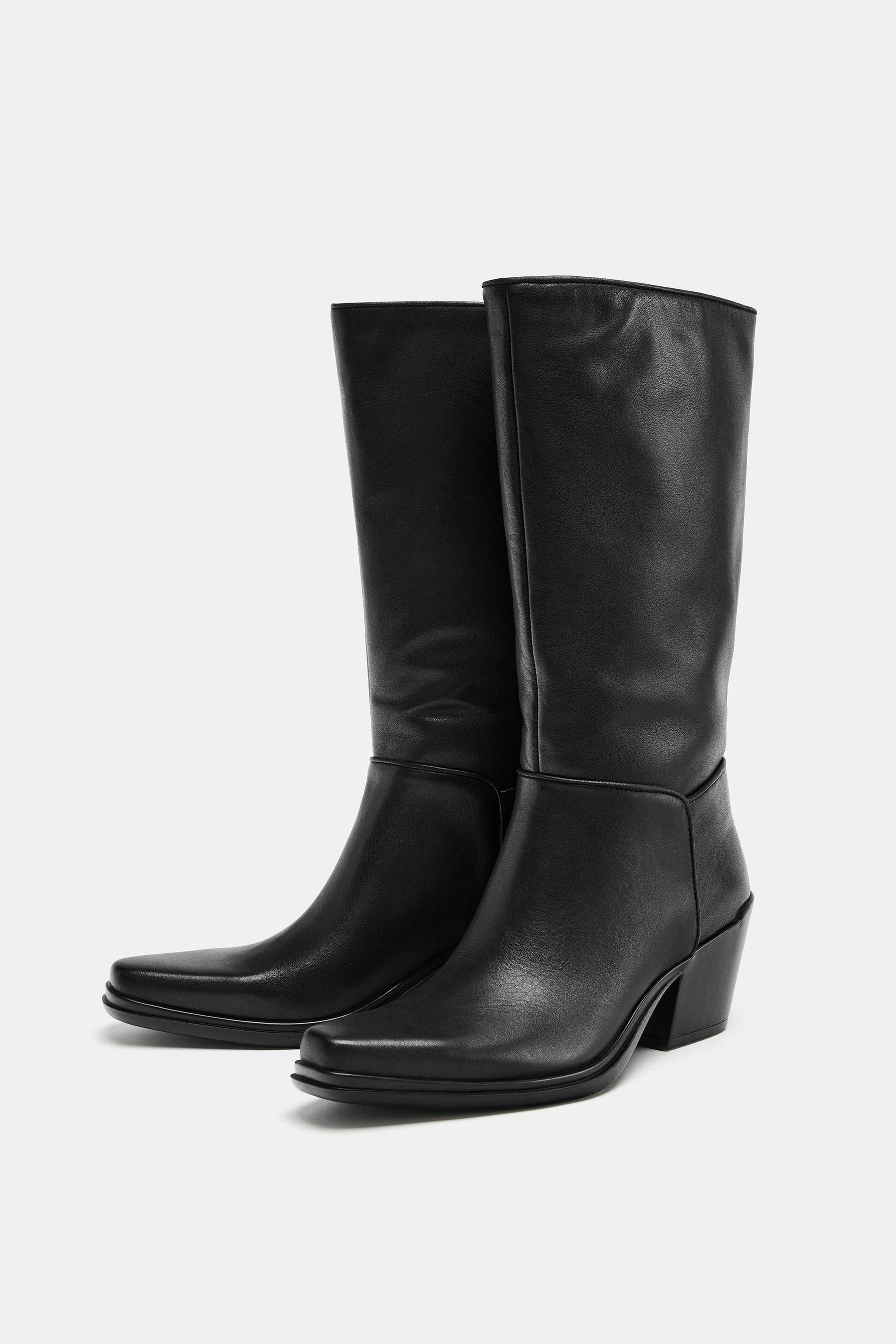 Leder-Cowboystiefeletten