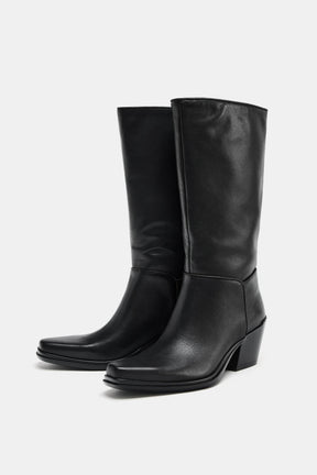 Leder-Cowboystiefeletten