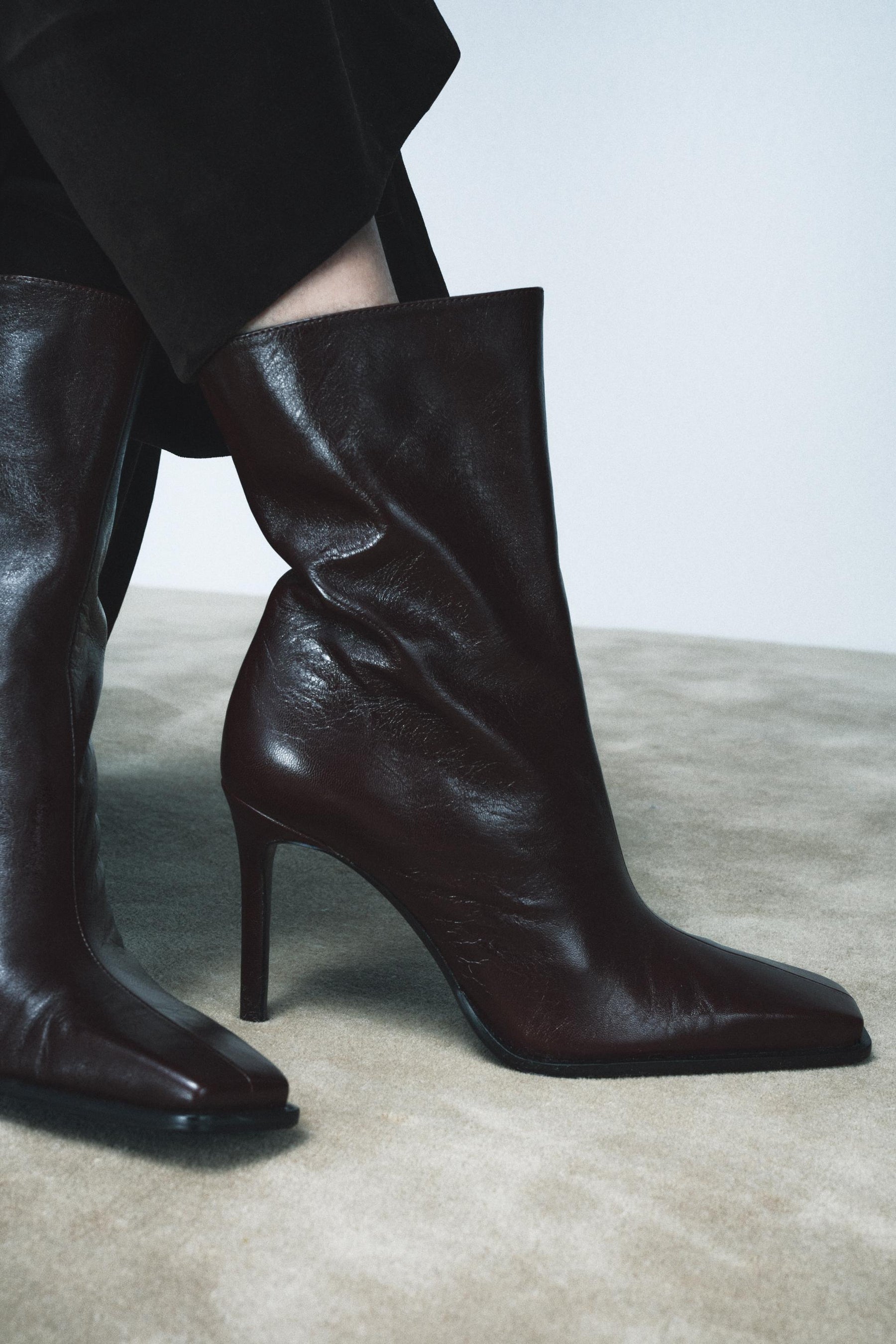 Leather Ankle Boots, Square