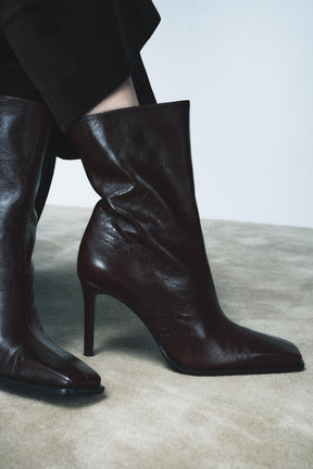 Leather Ankle Boots, Square