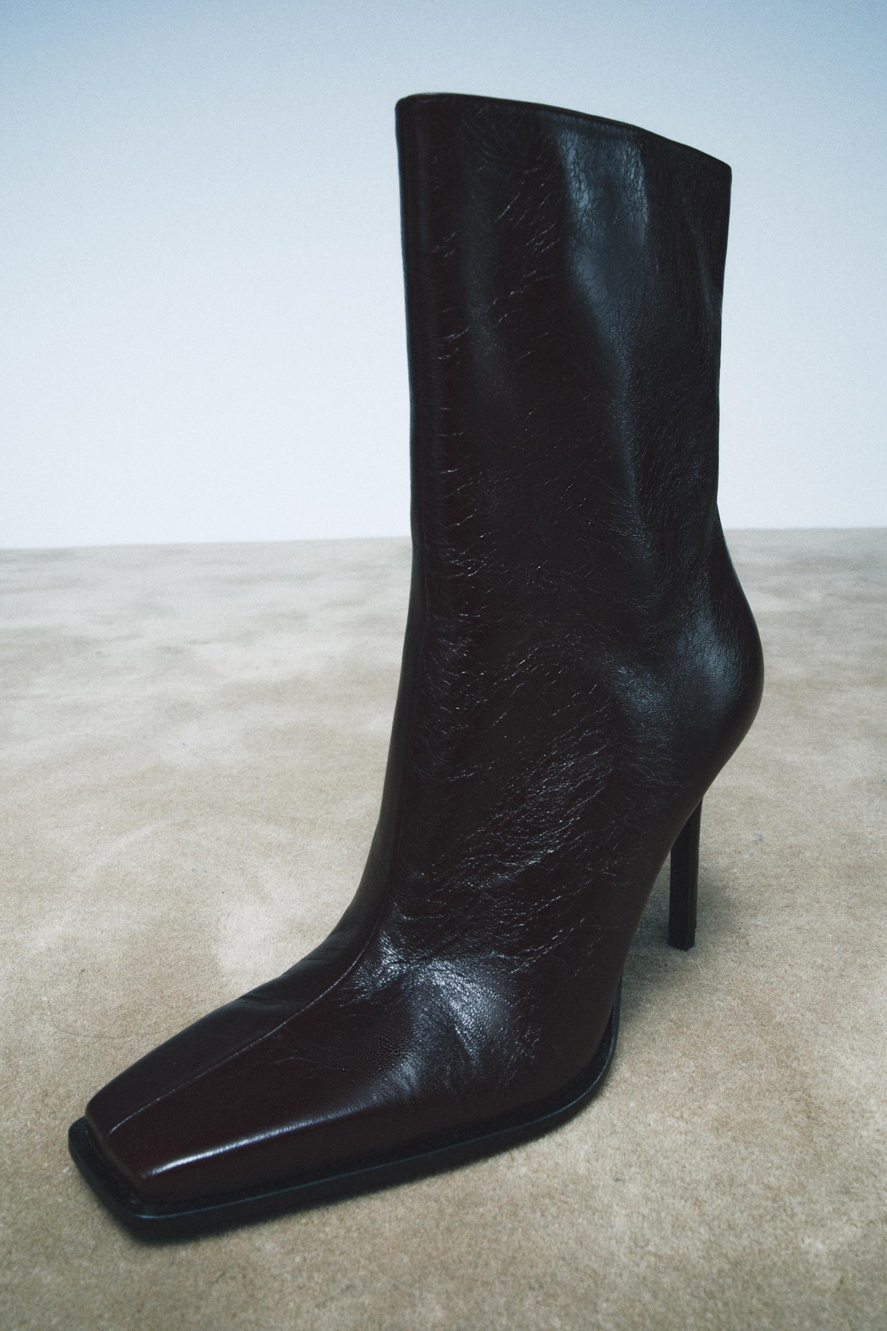 Leather Ankle Boots, Square