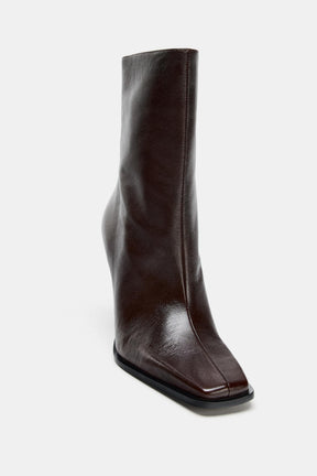 Leather Ankle Boots, Square