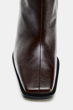Leather Ankle Boots, Square
