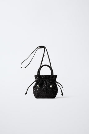 SEQUIN CROSSBODY BAG WITH BOW