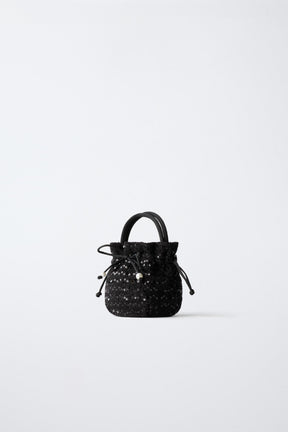 SEQUIN CROSSBODY BAG WITH BOW