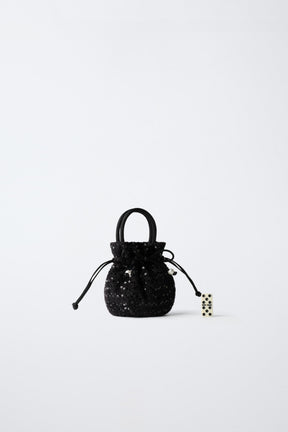 SEQUIN CROSSBODY BAG WITH BOW