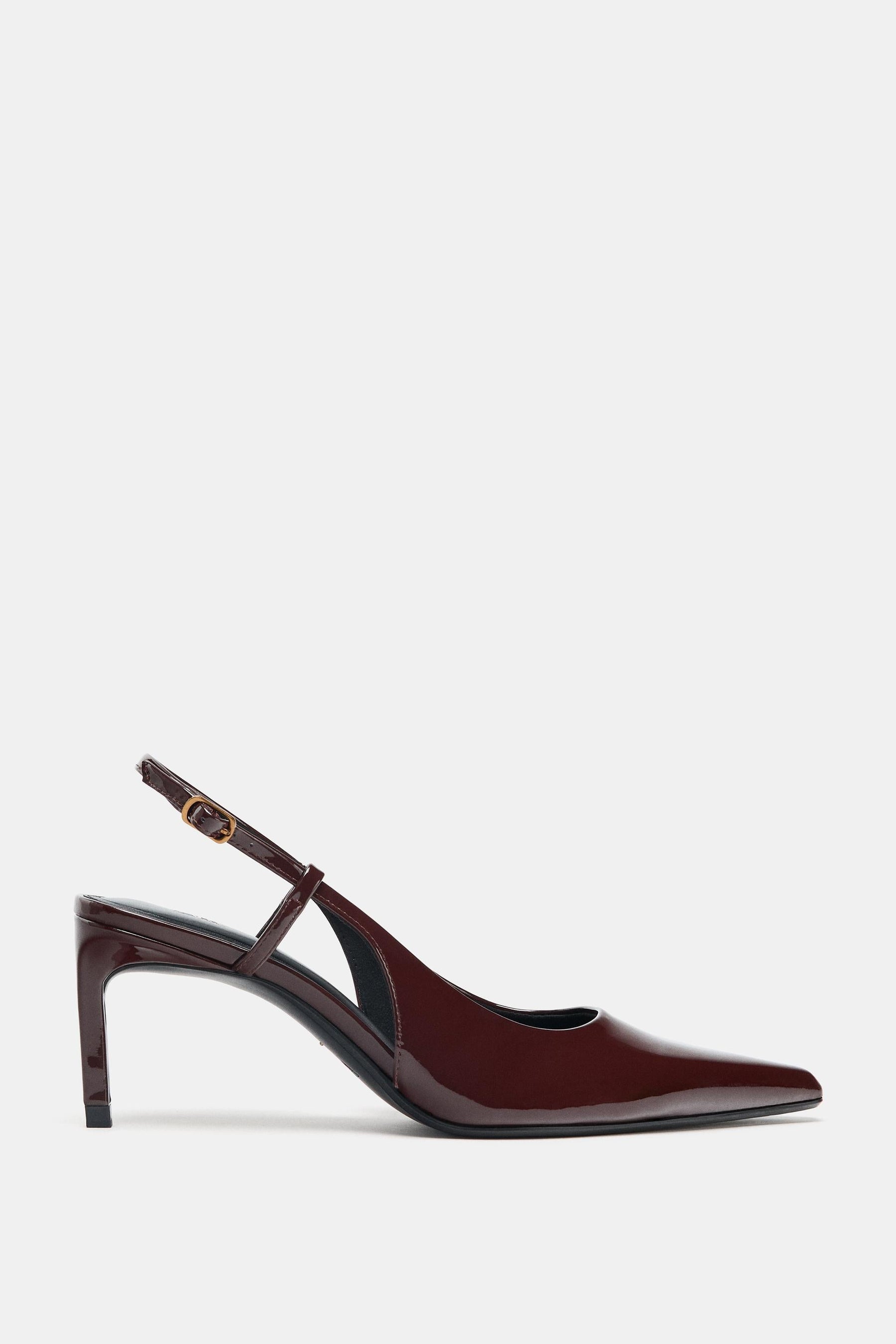 LACK-SLINGBACK-SCHUHE MIT HOHEM ABSATZ