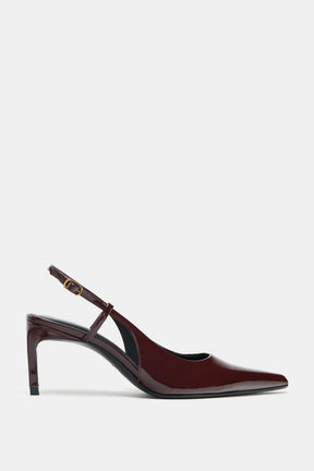 LACK-SLINGBACK-SCHUHE MIT HOHEM ABSATZ