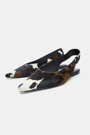 LEATHER SLINGBACK FLATS