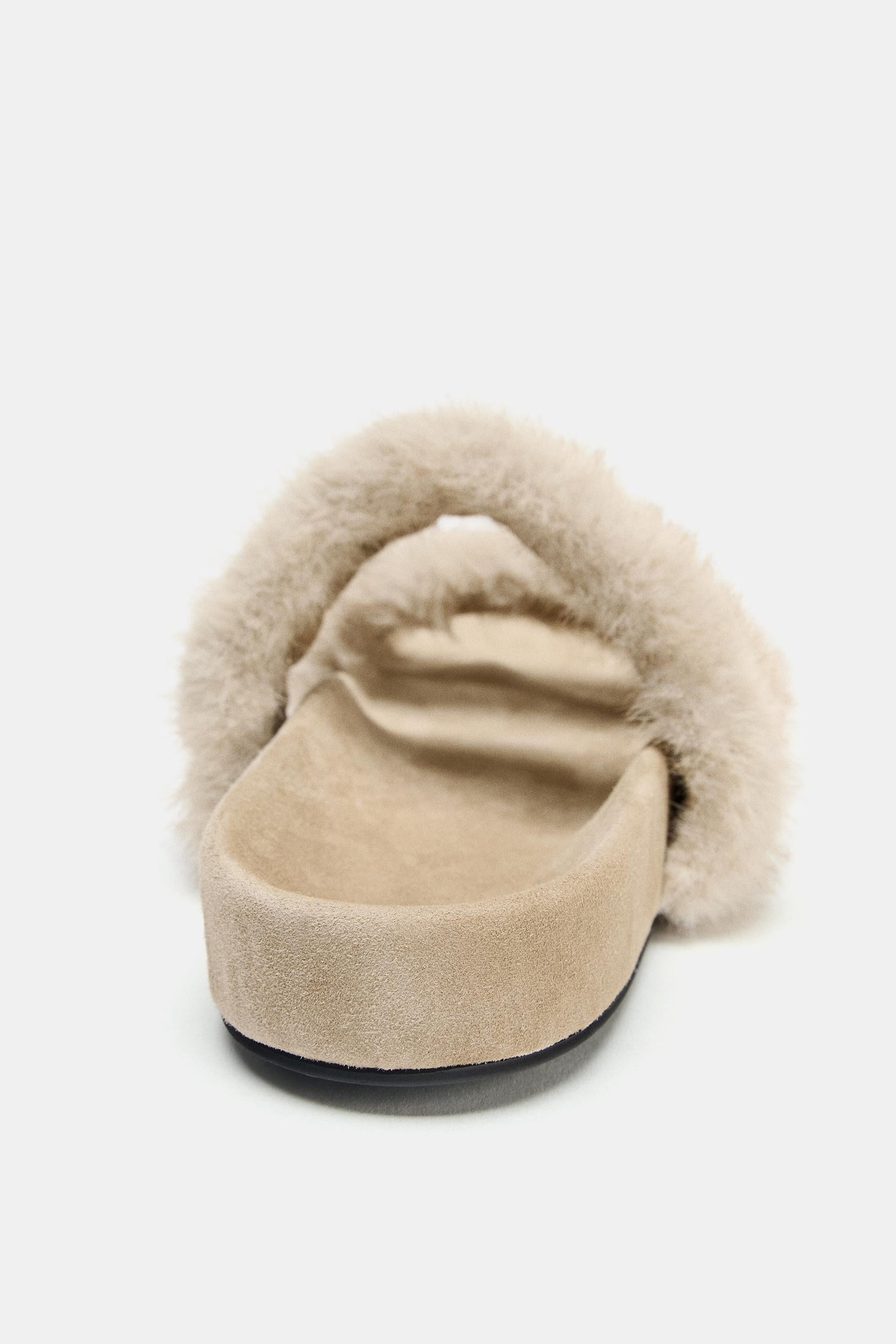 Sheepskin Effect Flat Sandals