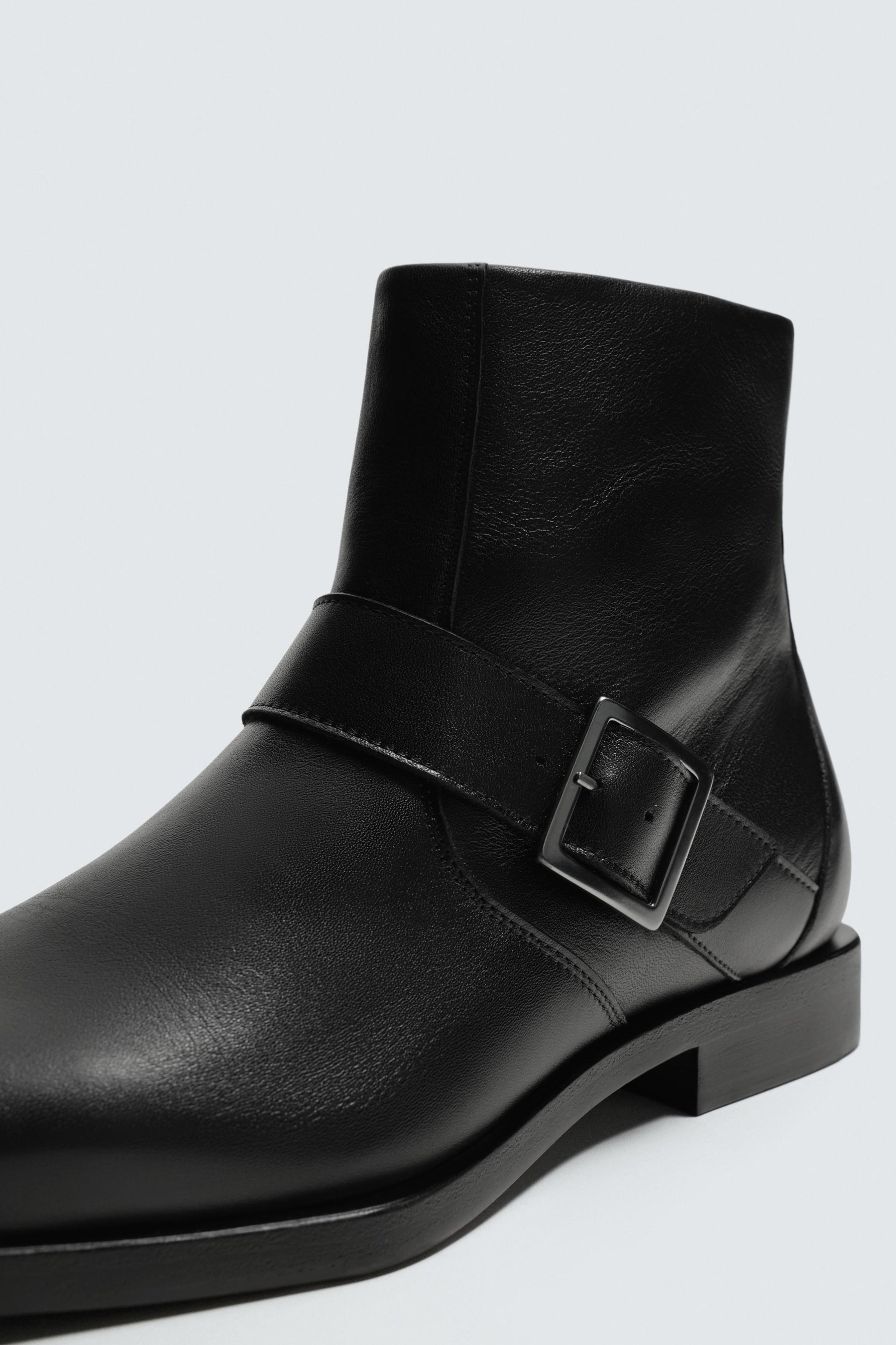 LEATHER BUCKLE BOOTS - Image 6