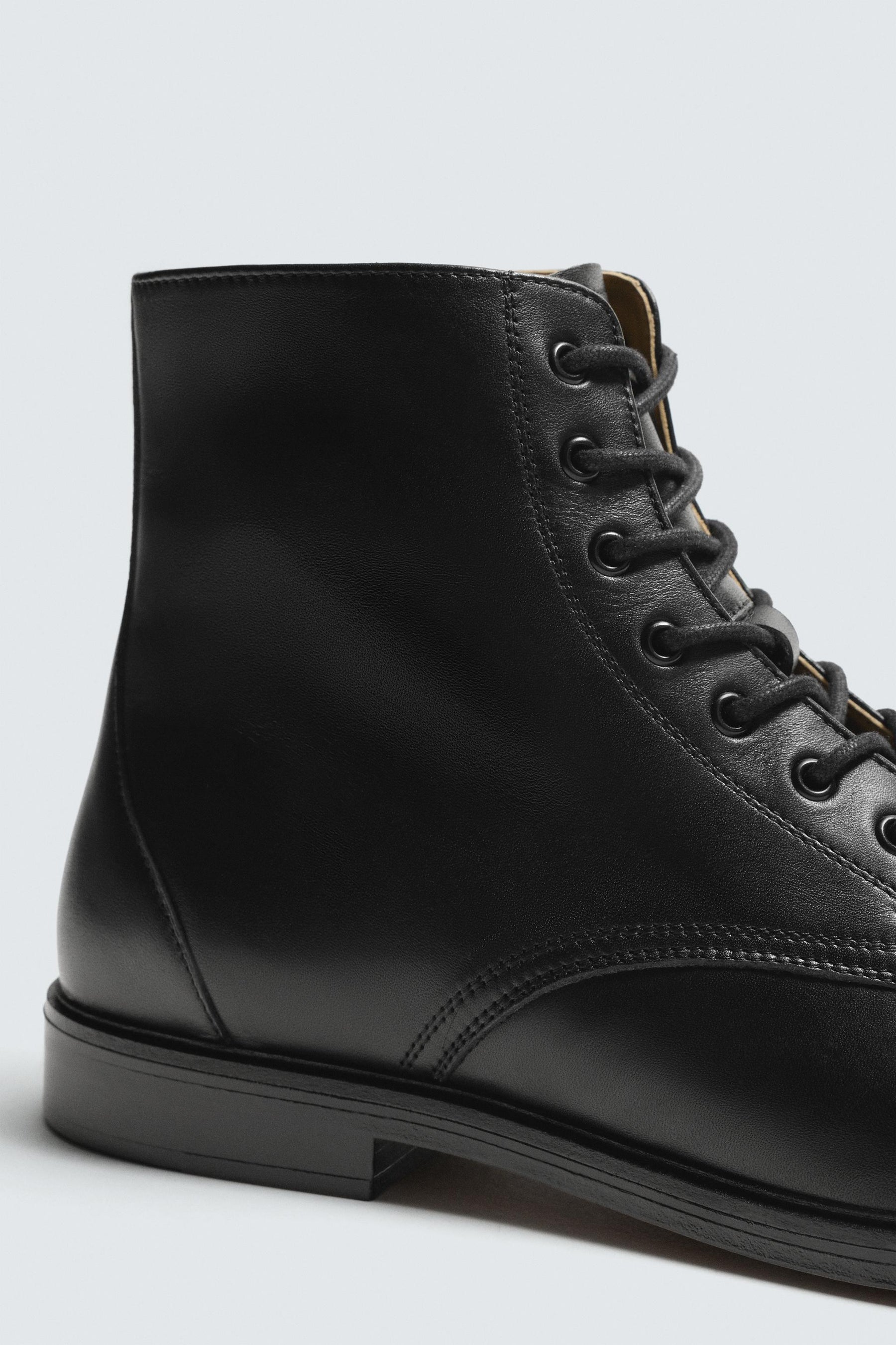 LIMITED EDITION LEATHER LACE-UP BOOTS - Image 6