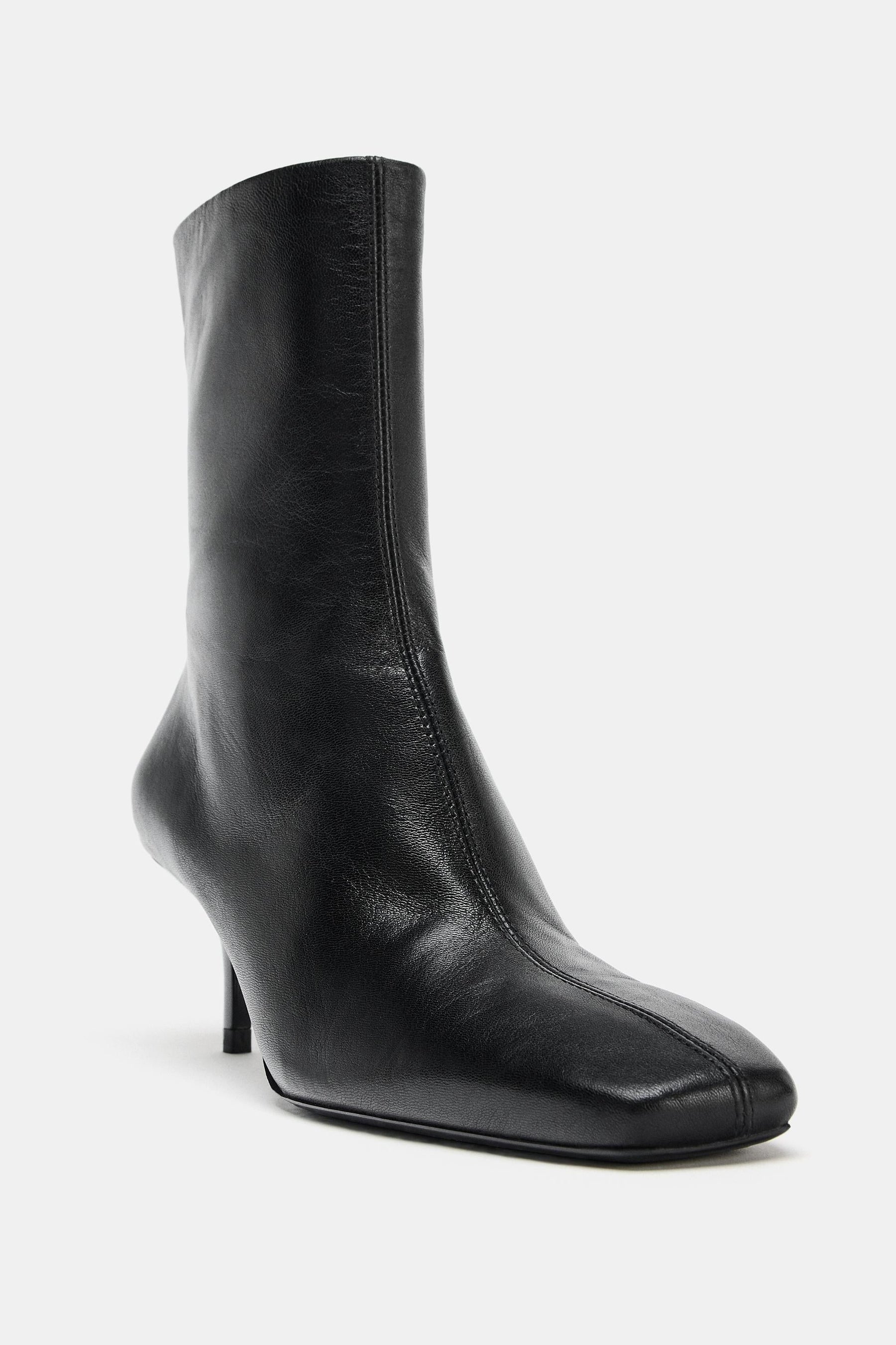 Leather Stiletto Ankle Boots