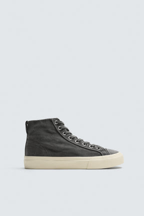 FABRIC HIGH-TOP TRAINERS - Image 1