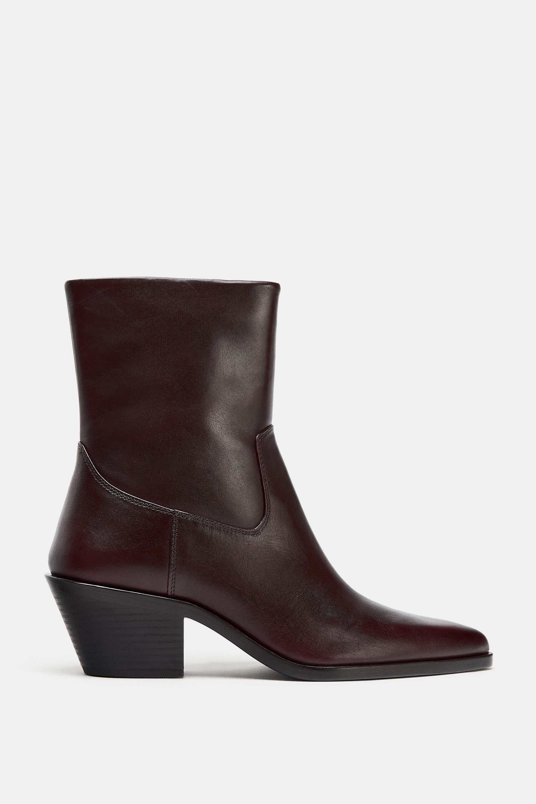 Leather Cowboy Ankle Boots