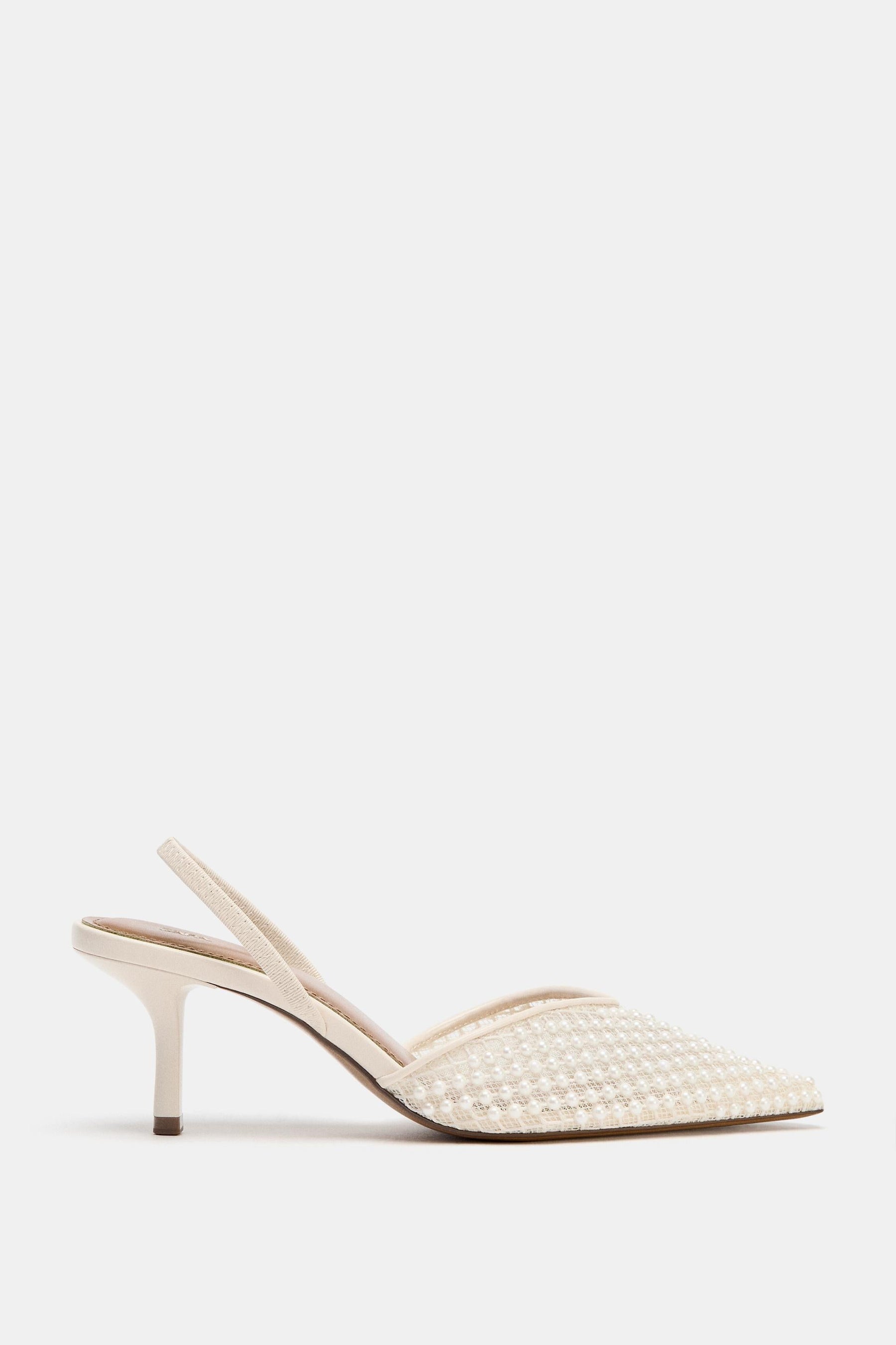 Perlen-Slingback-Schuhe