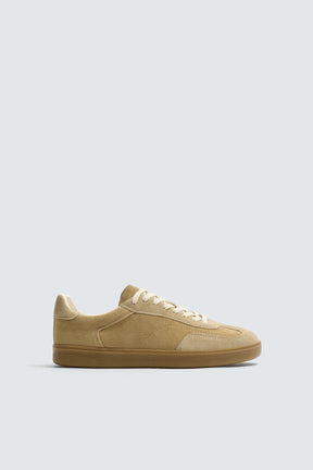 CONTRAST SOLE LEATHER TRAINERS - Image 4