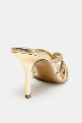 METALLIC STILETTO SANDALS