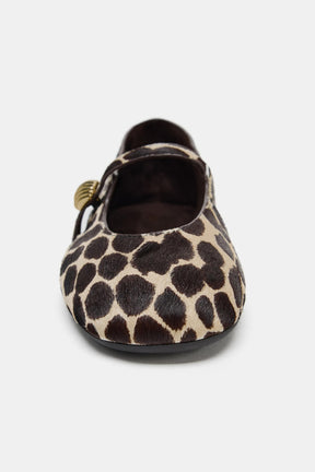PRINTED LEATHER BALLET FLATS