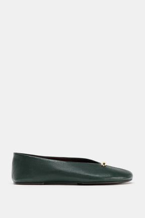 Leather Ballet Flats Appliqué