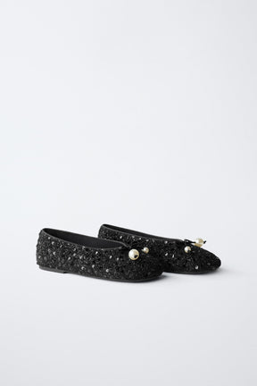 Faux Pearl Ballerina Shoes