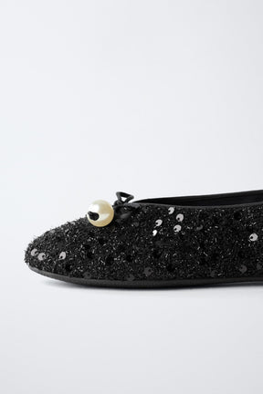 Faux Pearl Ballerina Shoes