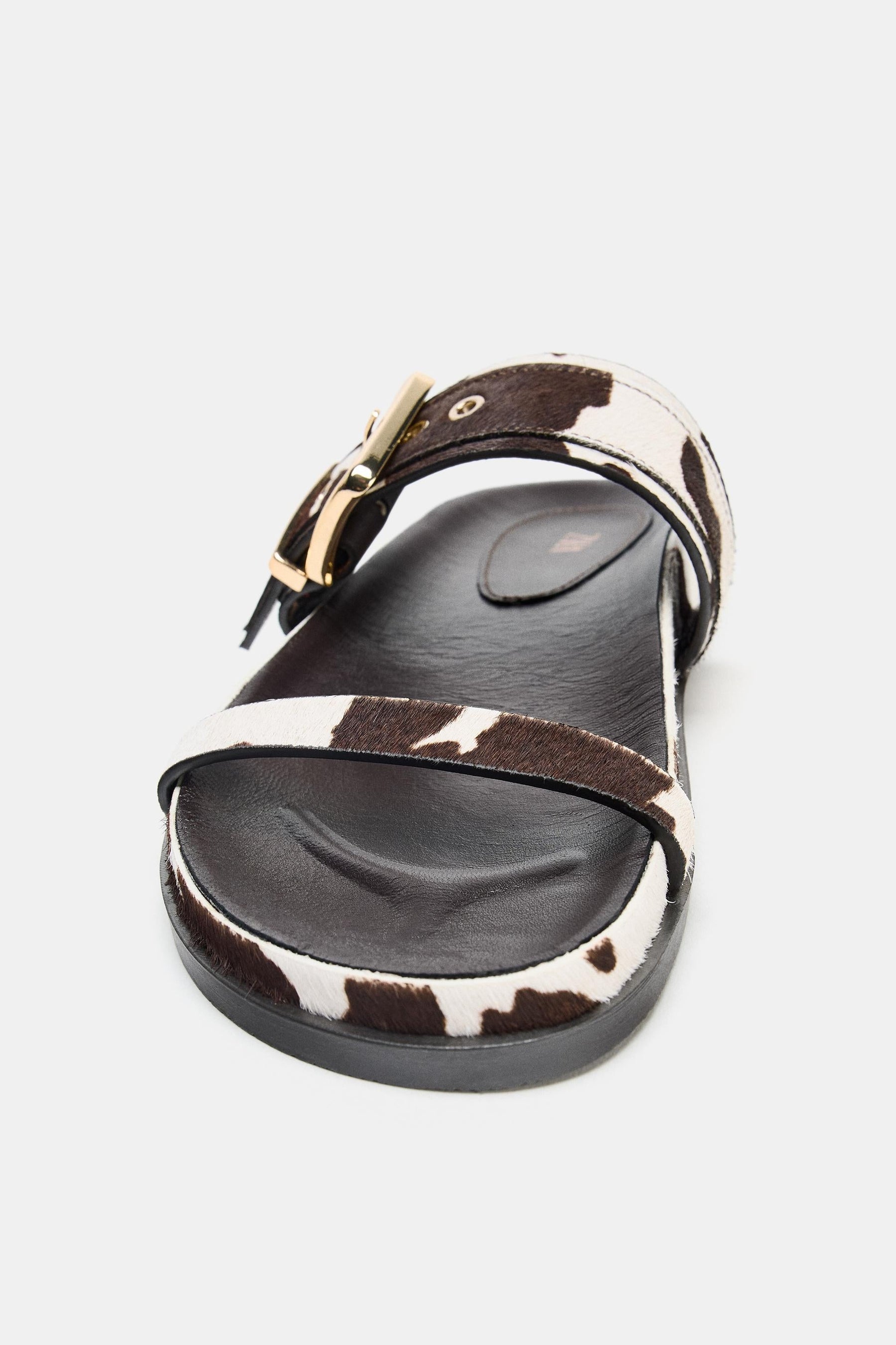 Animal Print Leather Sandals