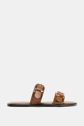 FLACHE SANDALEN MIT SCHNALLE