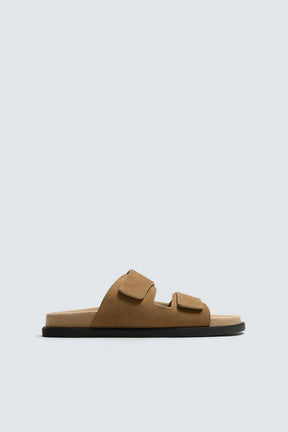 DOUBLE STRAP LEATHER SANDALS - Image 1