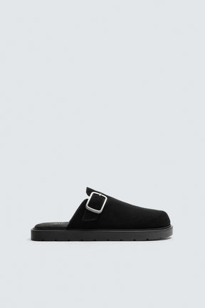LEATHER BUCKLE CLOGS - Image 4