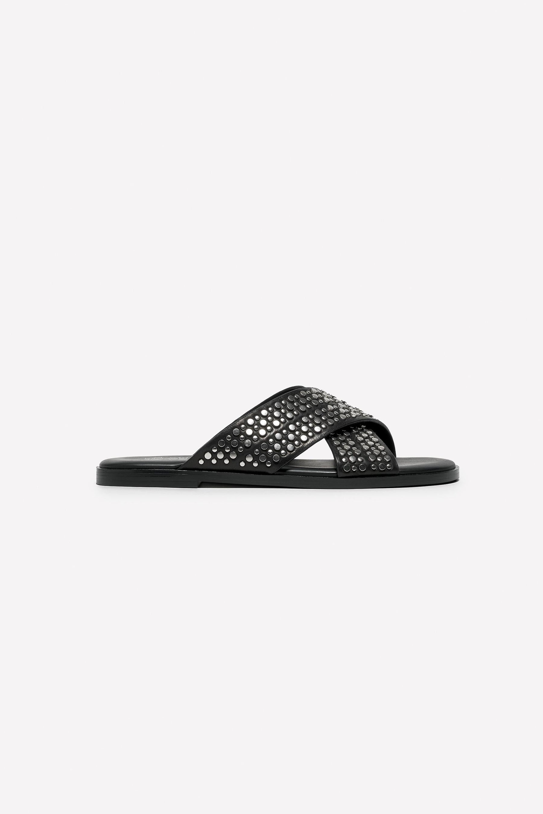 Leather Crossover Sandals - Image 1
