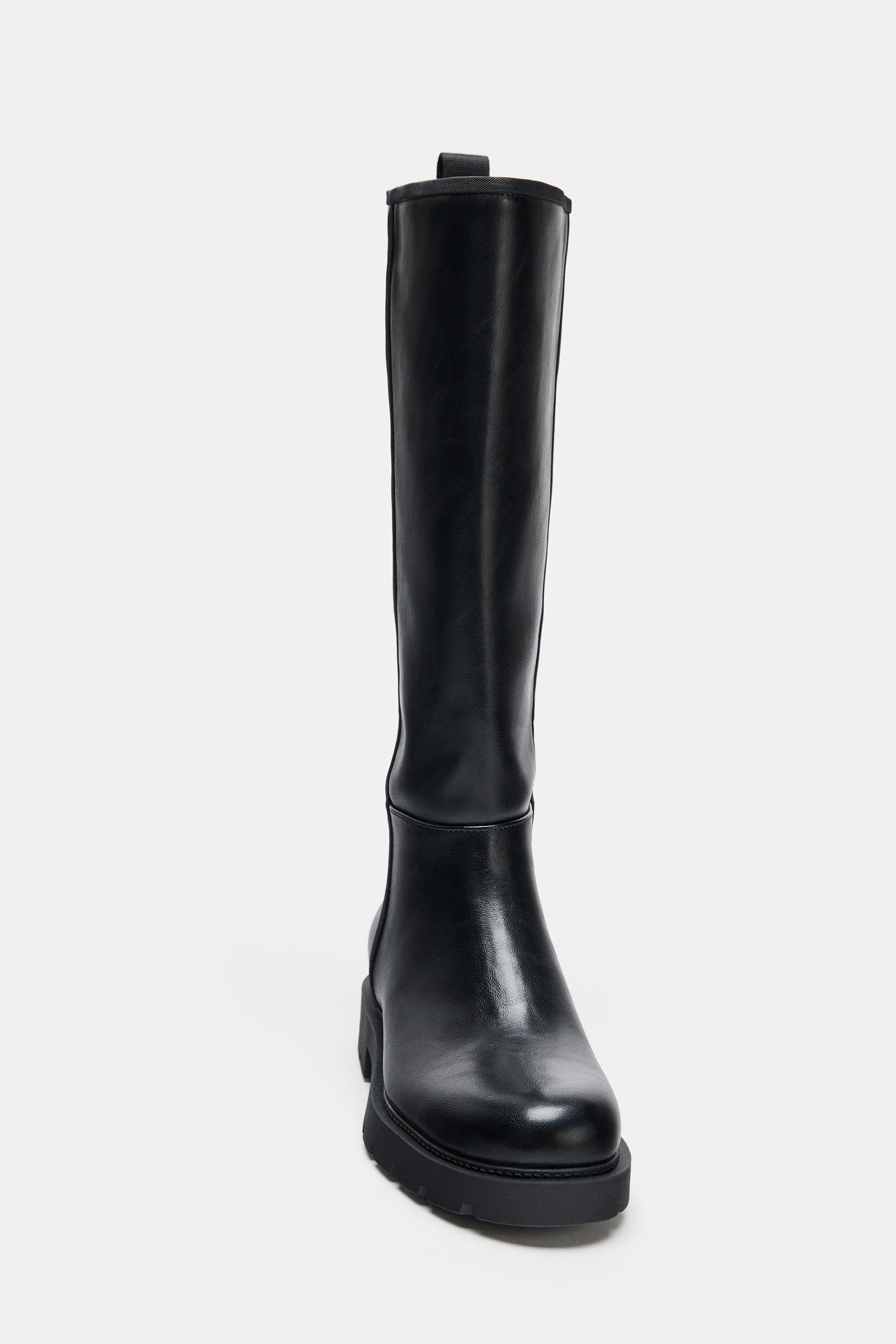 Topstitched Leather Boots