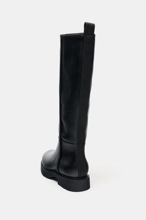 Topstitched Leather Boots