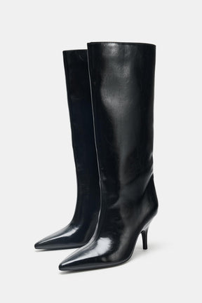 Knee-High Kitten Heel Boots
