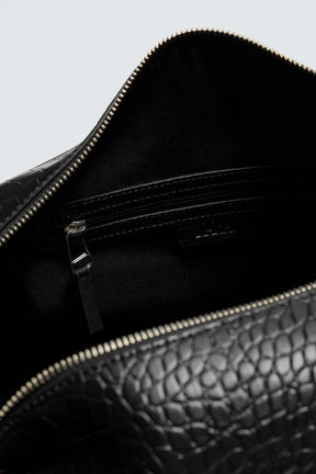 EMBOSSED MOCK CROC TRAVEL BAG
